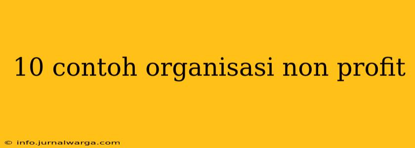 10 contoh organisasi non profit