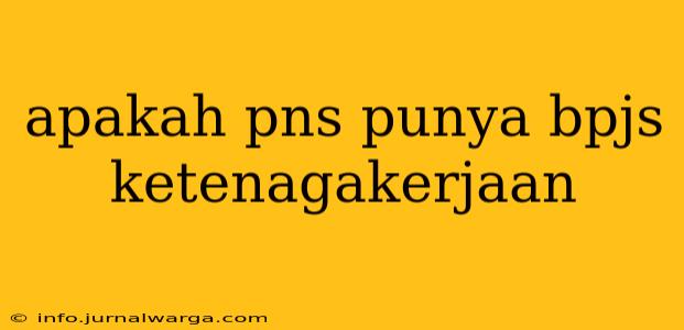 apakah pns punya bpjs ketenagakerjaan