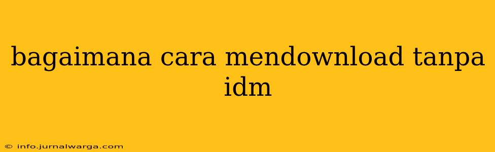 bagaimana cara mendownload tanpa idm