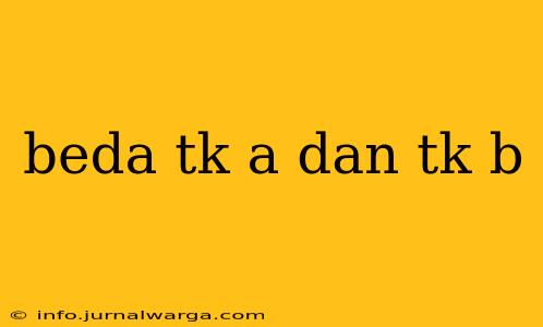 beda tk a dan tk b