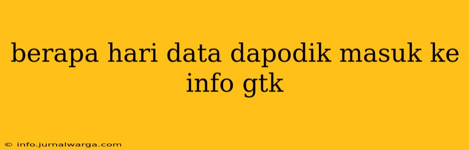 berapa hari data dapodik masuk ke info gtk