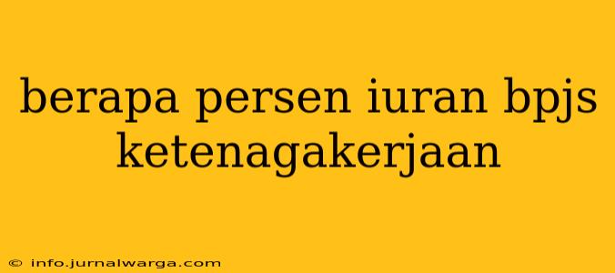 berapa persen iuran bpjs ketenagakerjaan