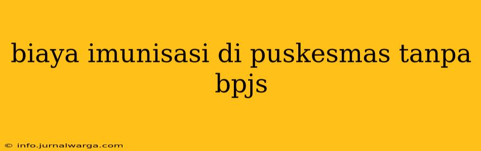 biaya imunisasi di puskesmas tanpa bpjs