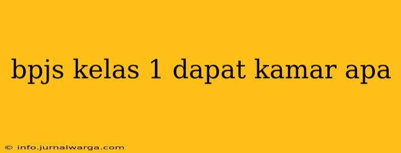 bpjs kelas 1 dapat kamar apa