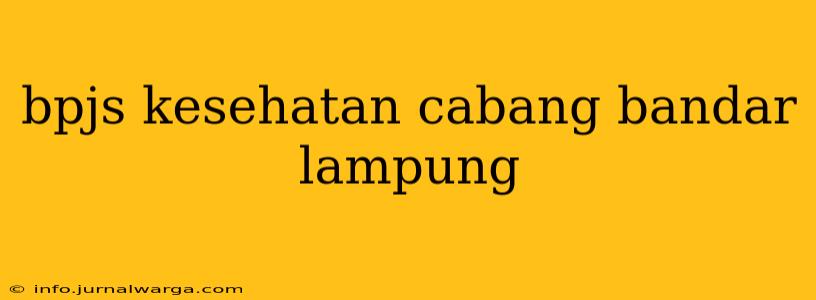 bpjs kesehatan cabang bandar lampung