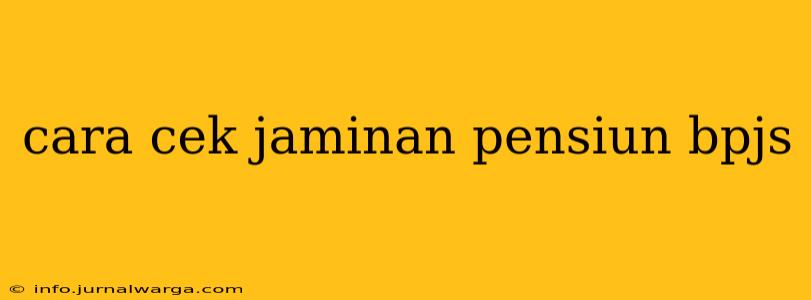 cara cek jaminan pensiun bpjs