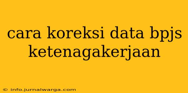 cara koreksi data bpjs ketenagakerjaan