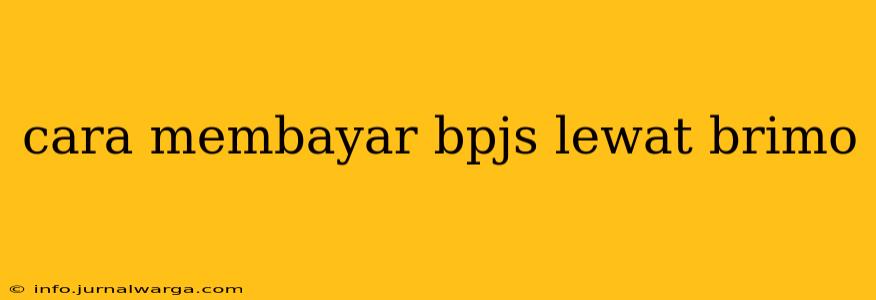 cara membayar bpjs lewat brimo