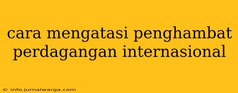 cara mengatasi penghambat perdagangan internasional
