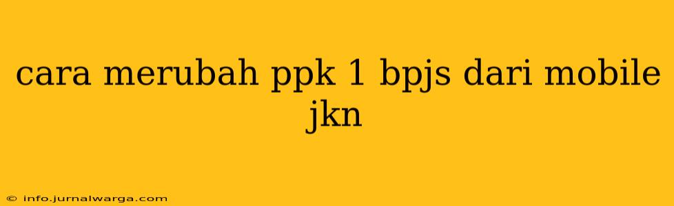 cara merubah ppk 1 bpjs dari mobile jkn