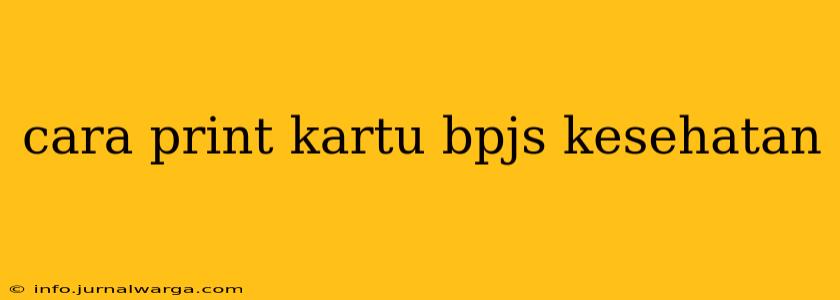 cara print kartu bpjs kesehatan