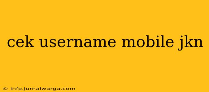 cek username mobile jkn