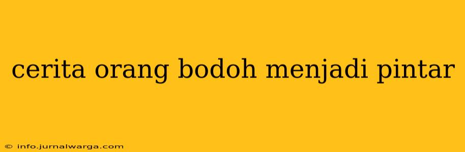 cerita orang bodoh menjadi pintar