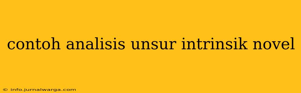 contoh analisis unsur intrinsik novel