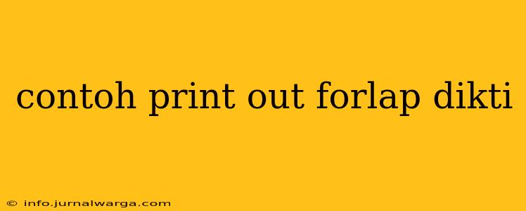 contoh print out forlap dikti