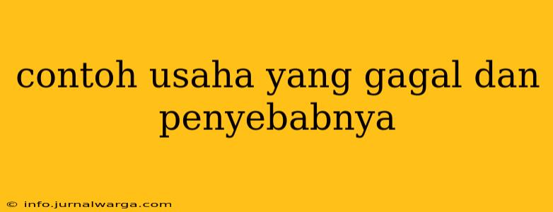 contoh usaha yang gagal dan penyebabnya
