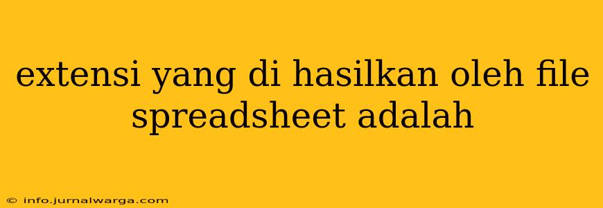 extensi yang di hasilkan oleh file spreadsheet adalah