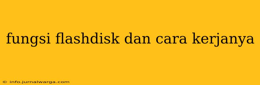 fungsi flashdisk dan cara kerjanya