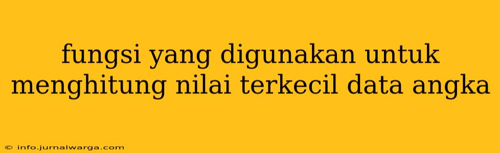 fungsi yang digunakan untuk menghitung nilai terkecil data angka