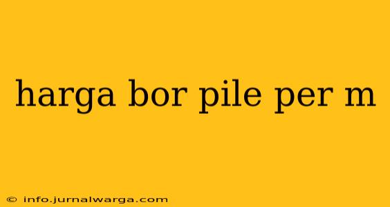 harga bor pile per m