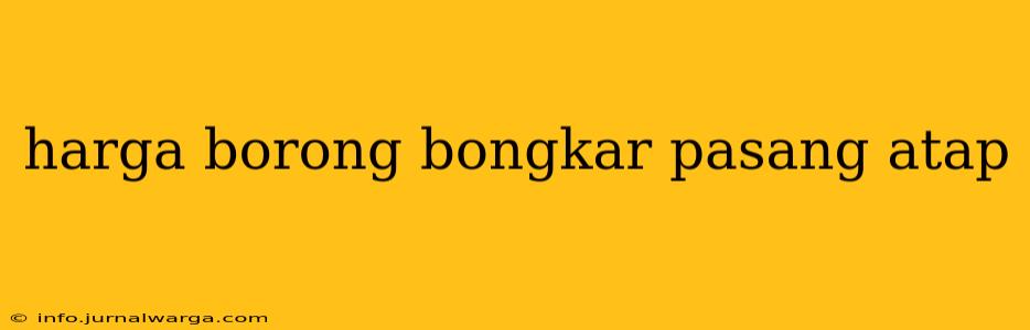 harga borong bongkar pasang atap
