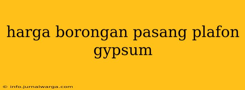 harga borongan pasang plafon gypsum