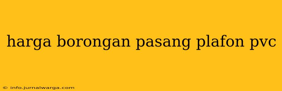 harga borongan pasang plafon pvc
