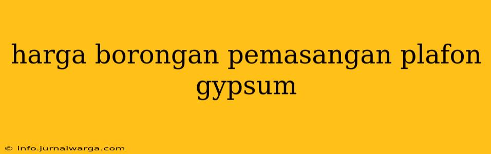 harga borongan pemasangan plafon gypsum