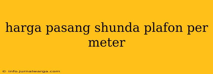 harga pasang shunda plafon per meter