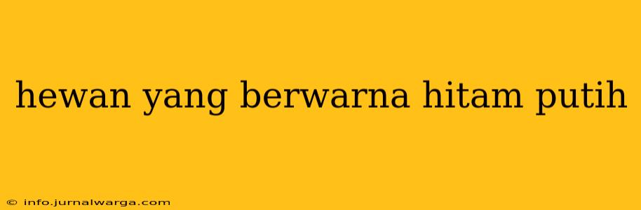 hewan yang berwarna hitam putih