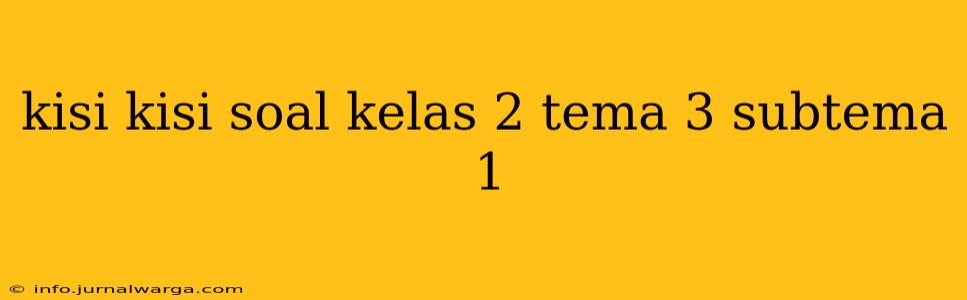 Kisi kisi soal kelas 2 tema 4 subtema 2