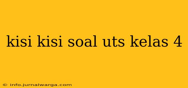 Kisi-kisi dan soal uts kelas 4 Kisi-kisi dan soal uts kelas 4