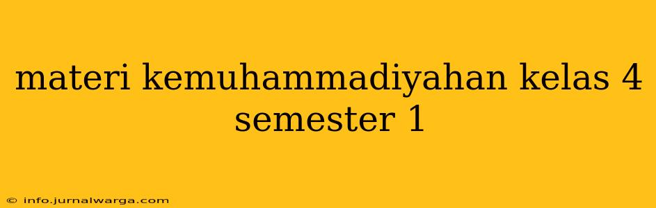 materi kemuhammadiyahan kelas 4 semester 1