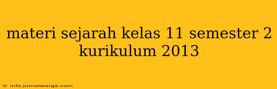 materi sejarah kelas 11 semester 2 kurikulum 2013