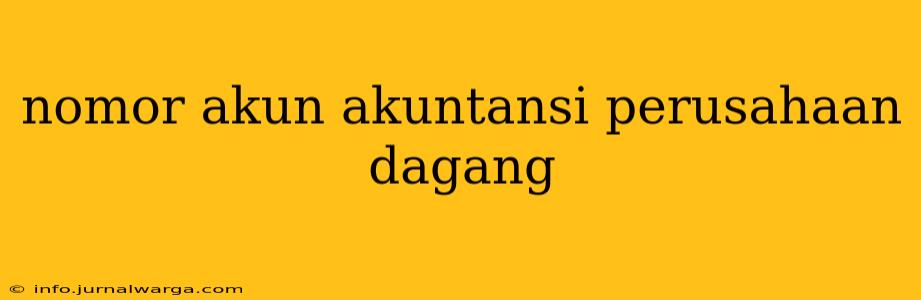 nomor akun akuntansi perusahaan dagang