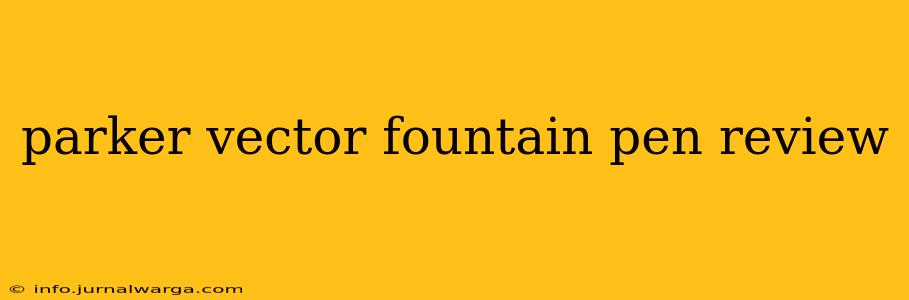 parker vector fountain pen review