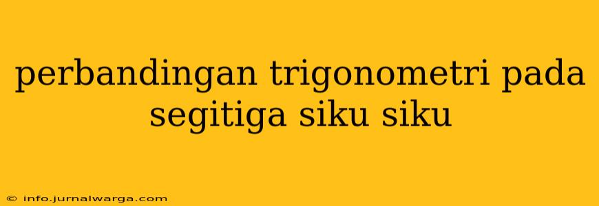 perbandingan trigonometri pada segitiga siku siku