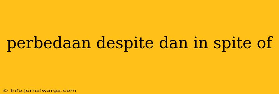 perbedaan despite dan in spite of