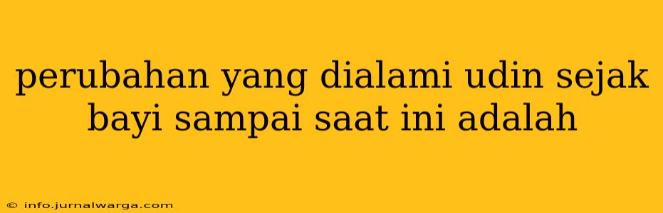 perubahan yang dialami udin sejak bayi sampai saat ini adalah