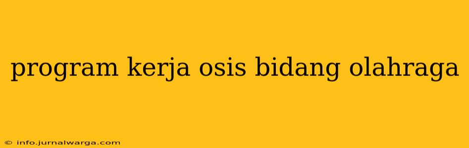 program kerja osis bidang olahraga