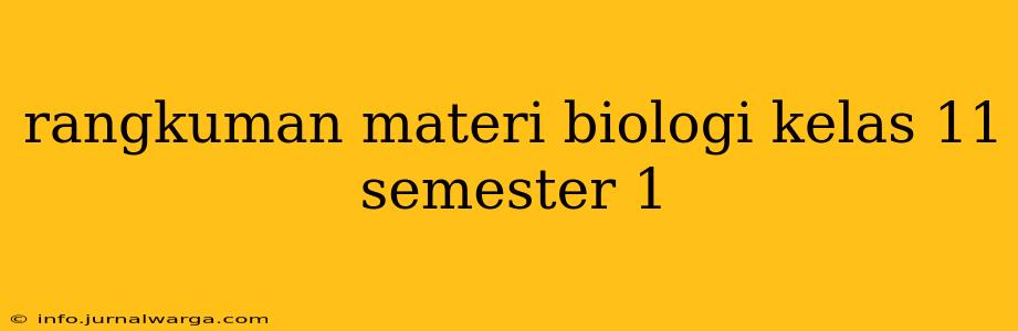 rangkuman materi biologi kelas 11 semester 1