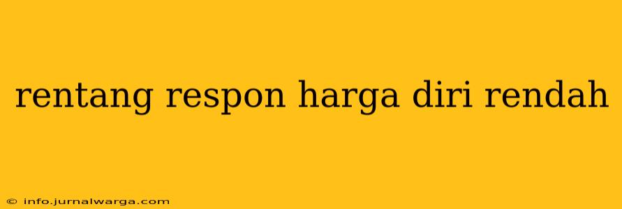 rentang respon harga diri rendah