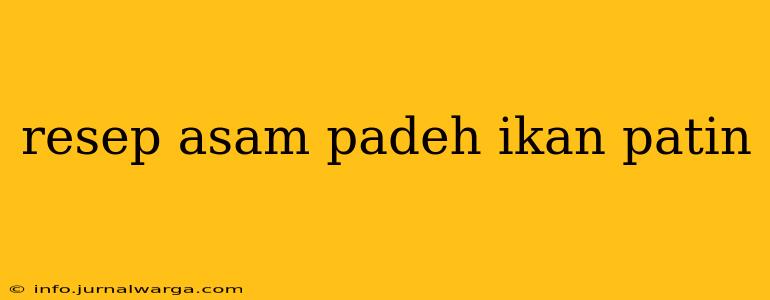resep asam padeh ikan patin