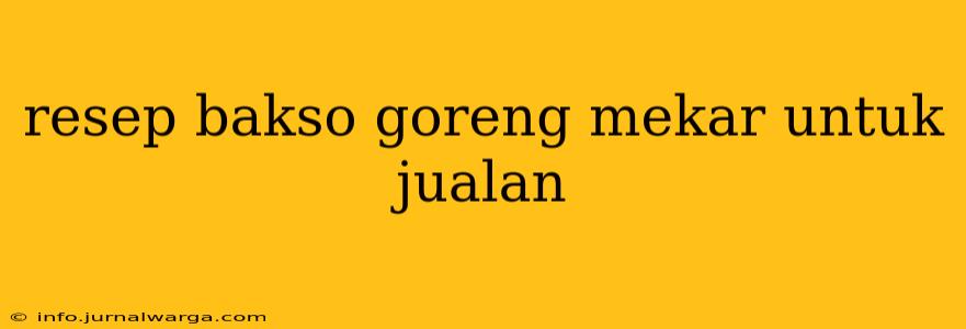resep bakso goreng mekar untuk jualan