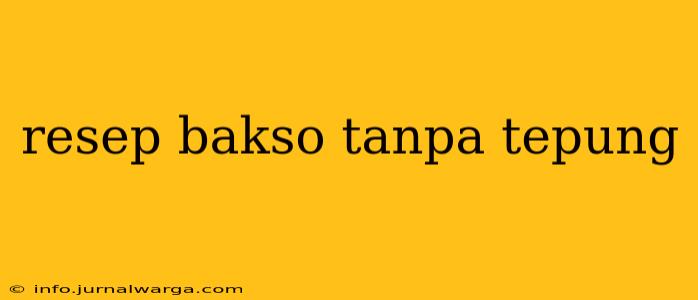 resep bakso tanpa tepung