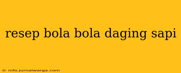 resep bola bola daging sapi