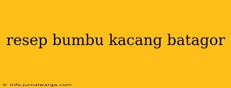 resep bumbu kacang batagor