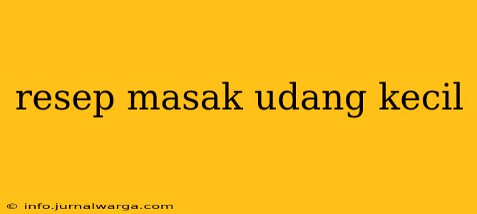 resep masak udang kecil