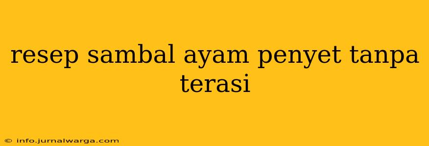 resep sambal ayam penyet tanpa terasi