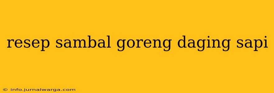 resep sambal goreng daging sapi